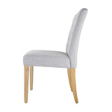 Bolero Chiswick Button Dining Chairs French Grey (Pack of 2) - DT698 Upholstered Dining Chairs Bolero   