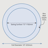 Olympia Heritage Raised Rim Plates Blue 253mm (Pack of 4) - DW141 Plates Olympia