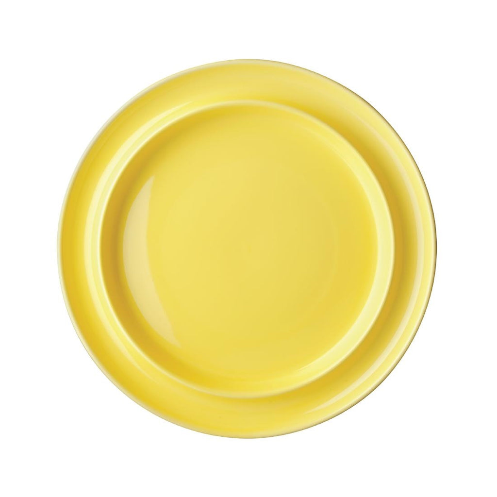 Olympia Heritage Raised Rim Plates Yellow 253mm (Pack of 4) - DW147 Plates Olympia