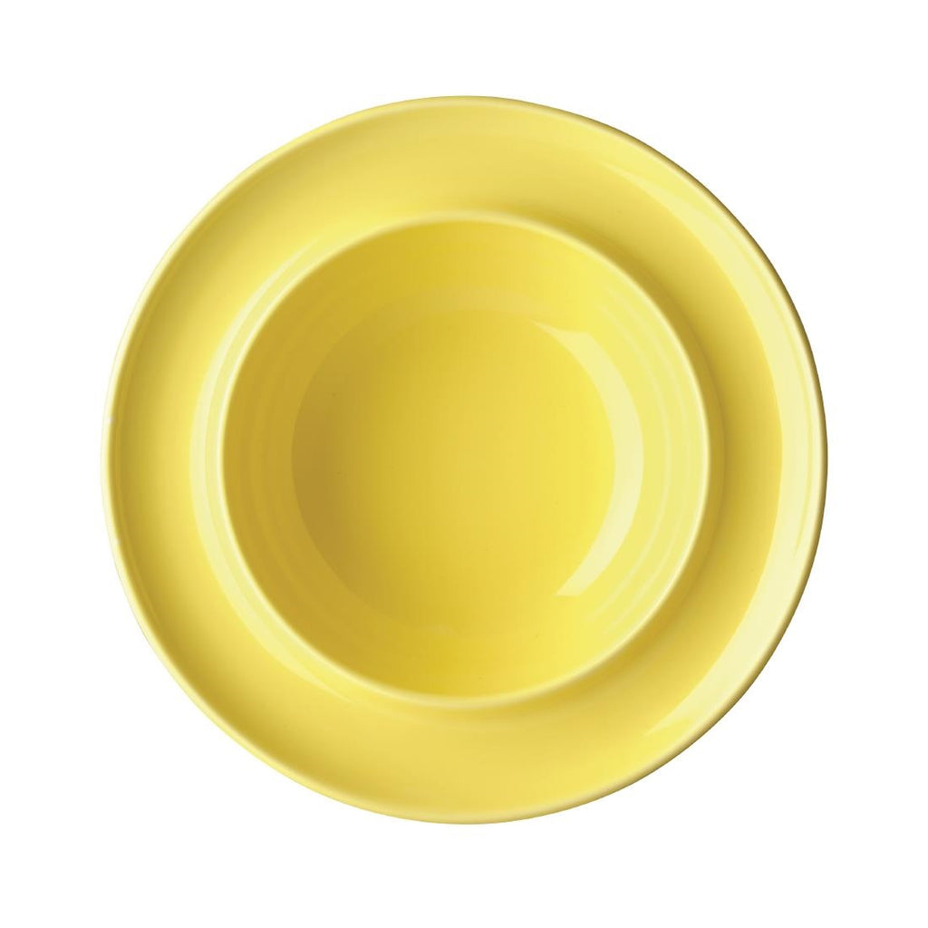 Olympia Heritage Raised Rim Bowls Yellow 205mm (Pack of 4) - DW148 Bowls Olympia