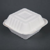 Fiesta Compostable Bagasse Burger Boxes with Side Ridges 153mm (Pack of 500) - DW246  Fiesta   