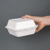 Fiesta Compostable Bagasse Burger Boxes with Bottom Ridges 157mm (Pack of 500) - DW247  Fiesta   