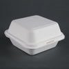 Fiesta Compostable Bagasse Burger Boxes with Bottom Ridges 157mm (Pack of 500) - DW247  Fiesta   