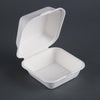 Fiesta Compostable Bagasse Burger Boxes with Bottom Ridges 157mm (Pack of 500) - DW247  Fiesta   