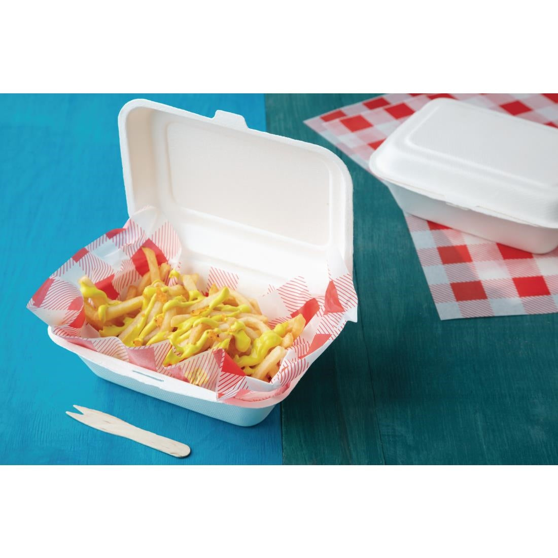 Fiesta Compostable Bagasse Hinged Food Containers 183mm (Pack of 250) - DW248  Fiesta   