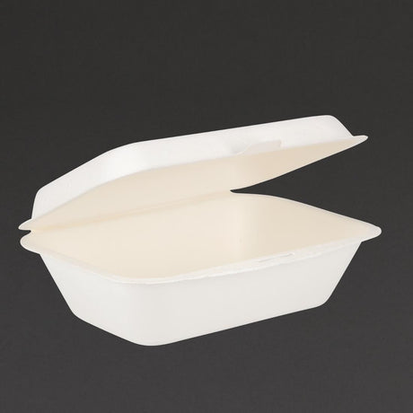 Fiesta Compostable Bagasse Hinged Food Containers 183mm (Pack of 250) - DW248  Fiesta   