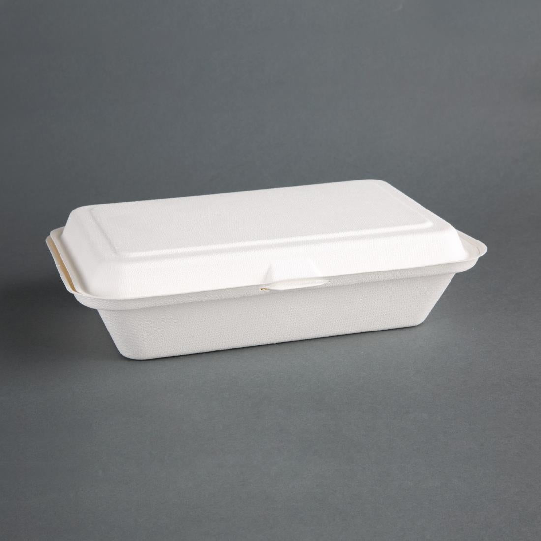 Fiesta Compostable Bagasse Hinged Food Containers 248mm (Pack of 250) - DW249  Fiesta   