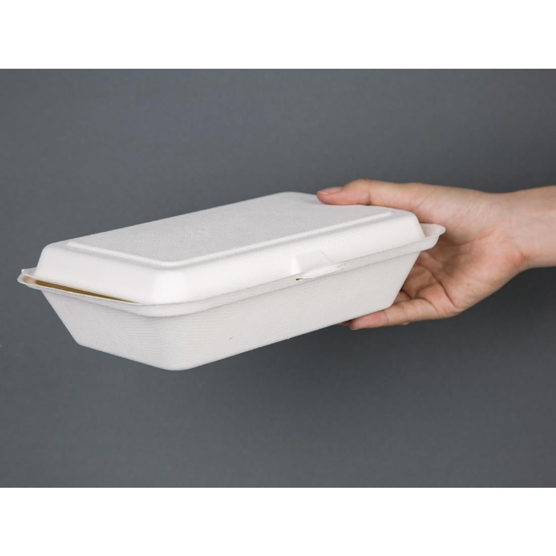 Fiesta Compostable Bagasse Hinged Food Containers 248mm (Pack of 250) - DW249  Fiesta   