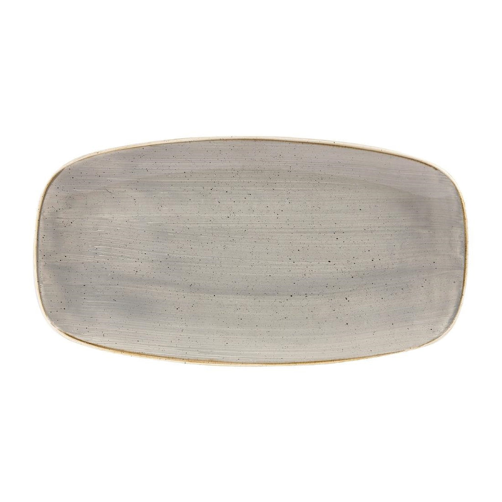 Churchill Stonecast Rectangular Plates Peppercorn Grey 189 x 355mm - DW330 Plates Churchill