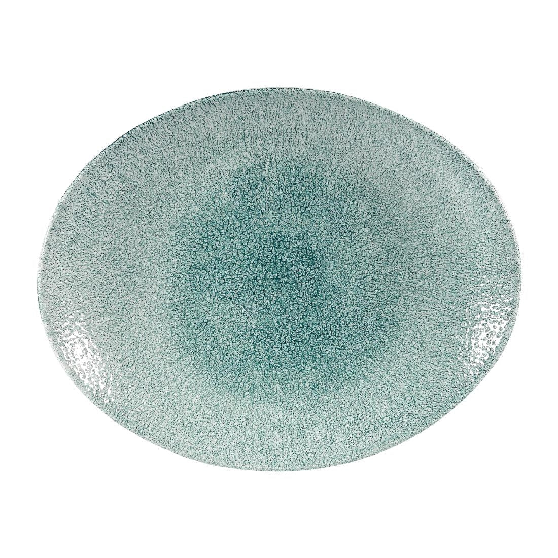 Churchill Studio Prints Raku Oval Coupe Plates Jade Green 270mm (Pack of 12) - DW408 Plates Churchill