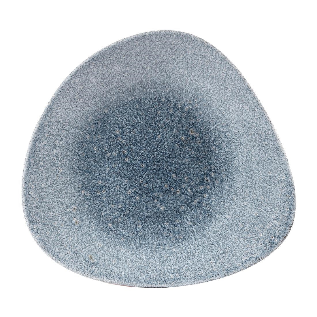 Churchill Studio Prints Raku Triangular Shallow Bowls Topaz Blue 278mm - DW413 Bowls Churchill
