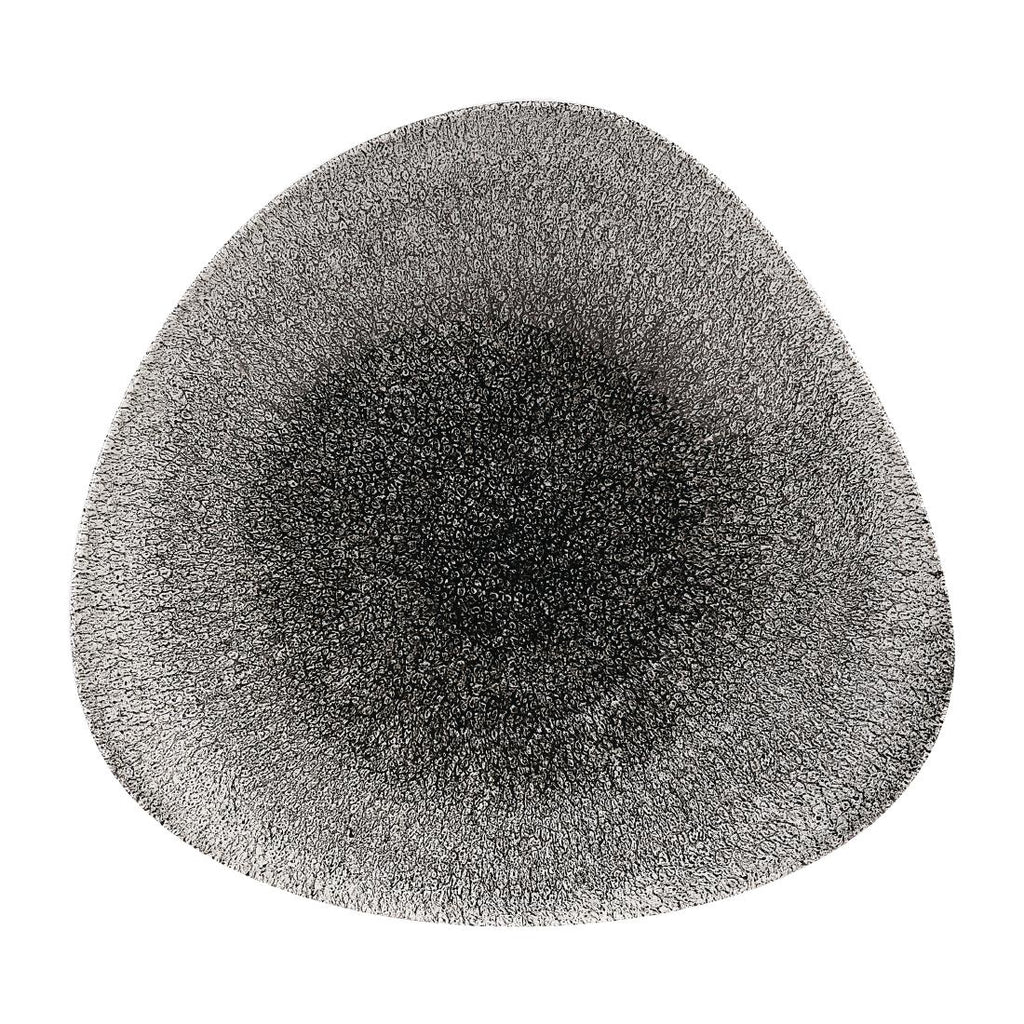 Churchill Studio Prints Raku Triangular Shallow Bowls Quartz Black 238mm - DW417 Bowls Churchill