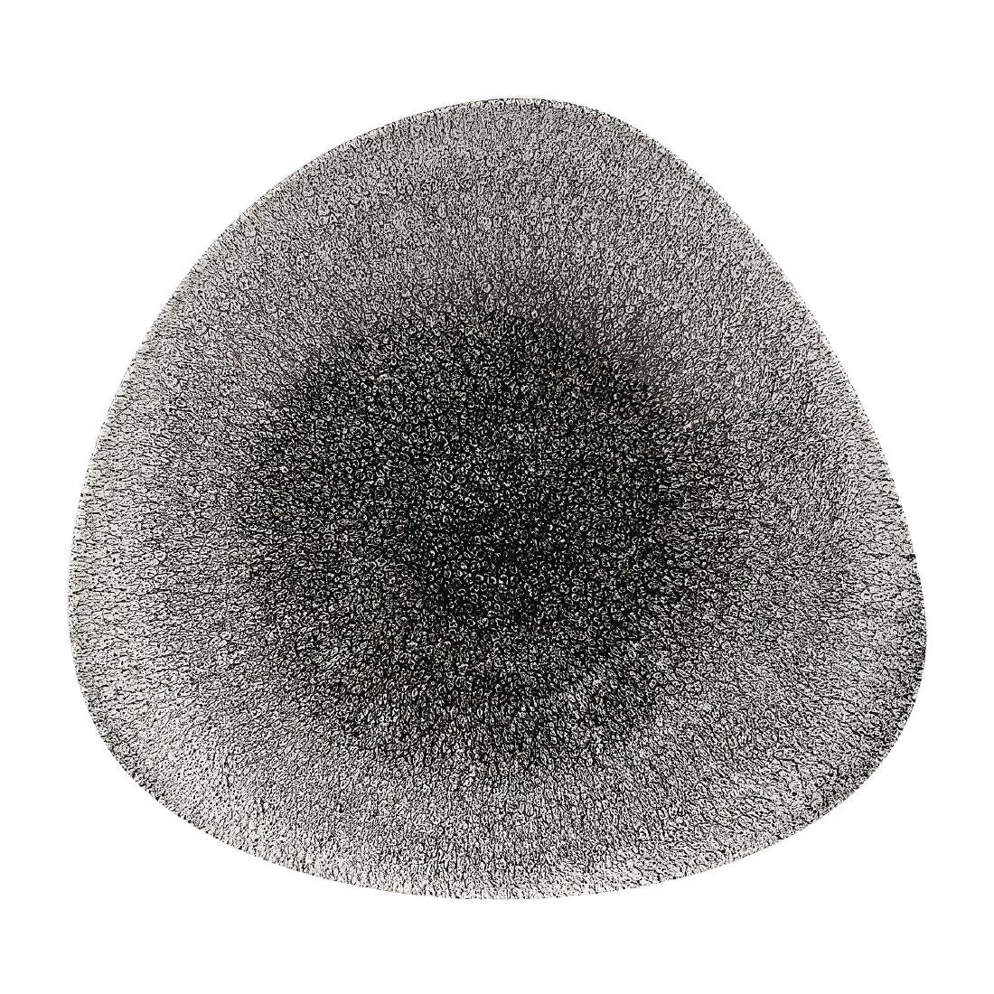 Churchill Studio Prints Raku Triangular Shallow Bowls Quartz Black 278mm - DW418 Bowls Churchill
