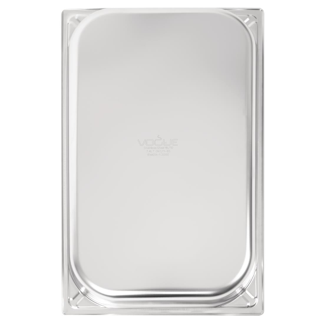 Vogue Heavy Duty Stainless Steel 1/1 Gastronorm Tray 65mm - DW433  Vogue   