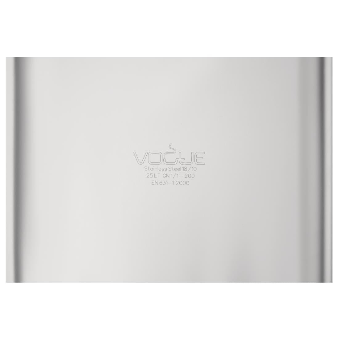 Vogue Heavy Duty Stainless Steel 1/1 Gastronorm Tray 200mm - DW436  Vogue   