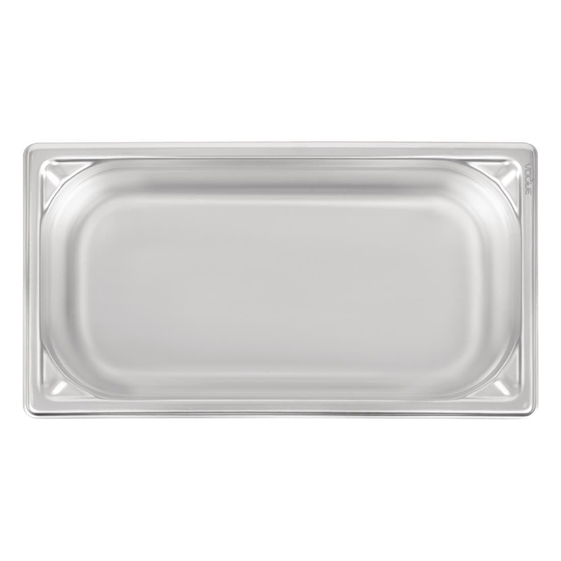 Vogue Heavy Duty Stainless Steel 1/3 Gastronorm Tray 100mm - DW443  Vogue   