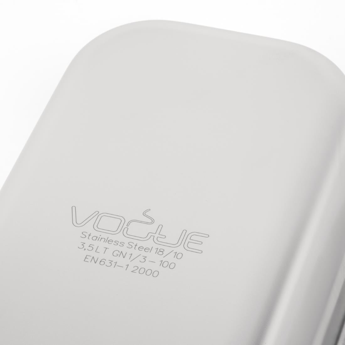 Vogue Heavy Duty Stainless Steel 1/3 Gastronorm Tray 100mm - DW443  Vogue   