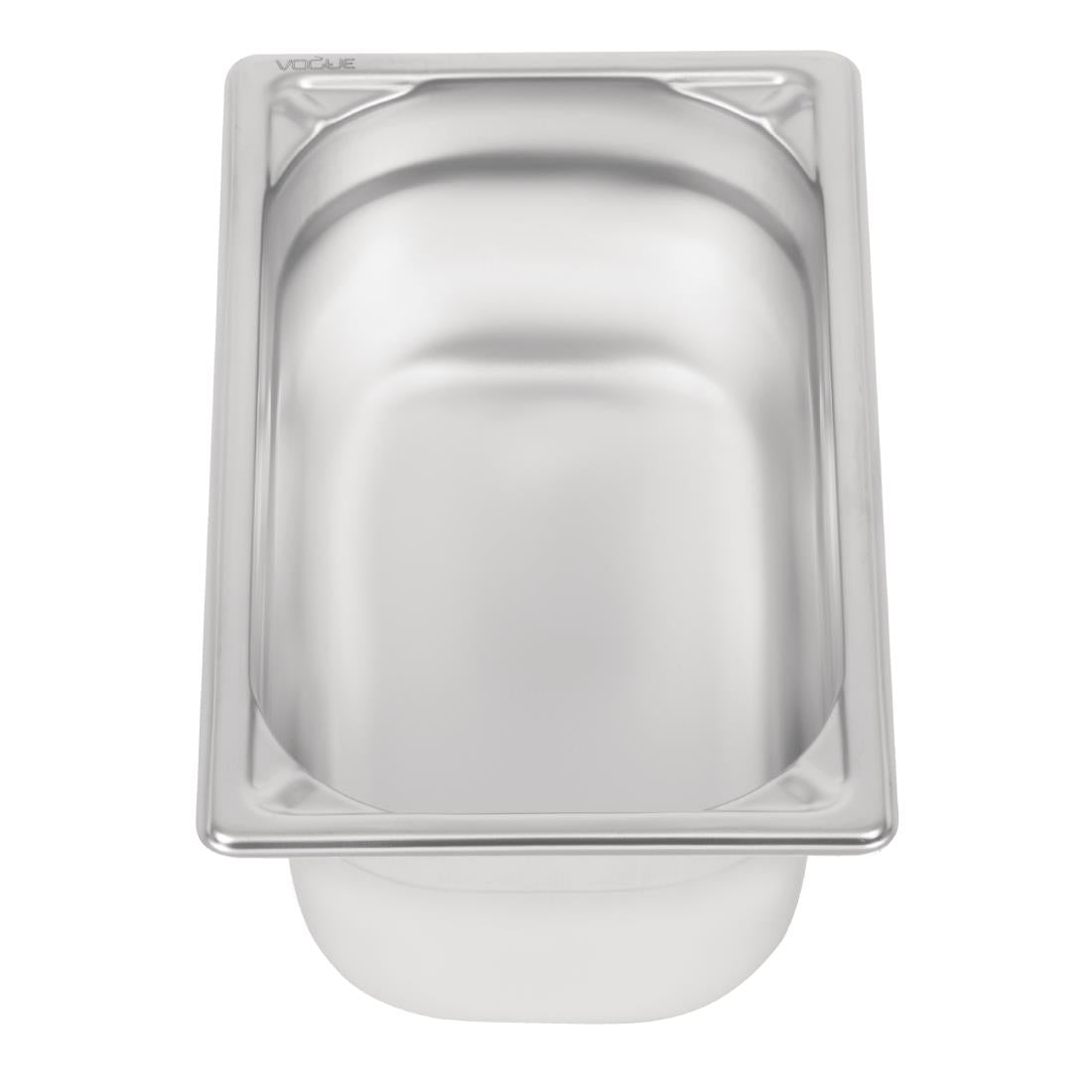 Vogue Heavy Duty Stainless Steel 1/4 Gastronorm Tray 100mm - DW447  Vogue   