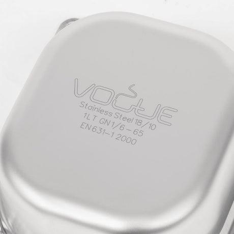 Vogue Heavy Duty Stainless Steel 1/6 Gastronorm Tray 65mm - DW449  Vogue   