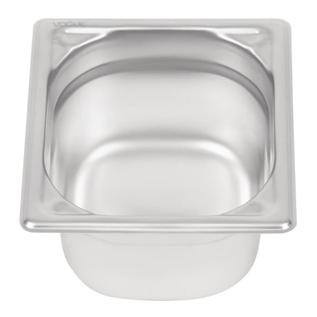 Vogue Heavy Duty Stainless Steel 1/6 Gastronorm Tray 100mm - DW450  Vogue   