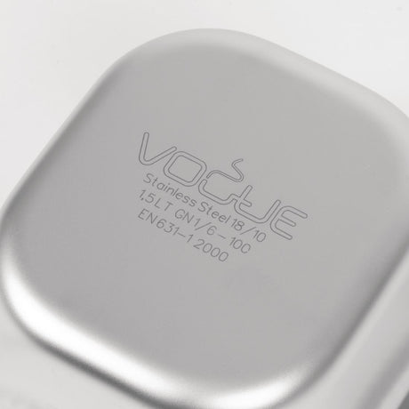 Vogue Heavy Duty Stainless Steel 1/6 Gastronorm Tray 100mm - DW450  Vogue   