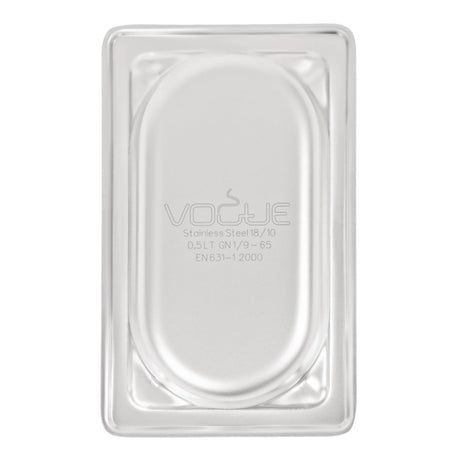 Vogue Heavy Duty Stainless Steel 1/9 Gastronorm Tray 65mm - DW453  Vogue   