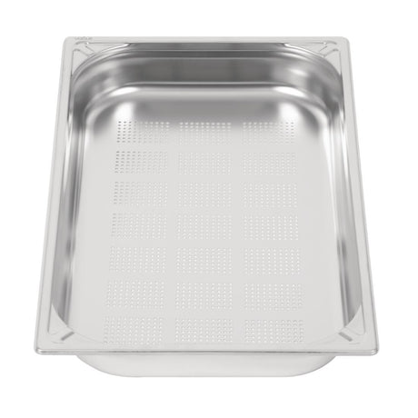 Vogue Heavy Duty Stainless Steel Perforated 1/1 Gastronorm Tray 65mm - DW461  Vogue   