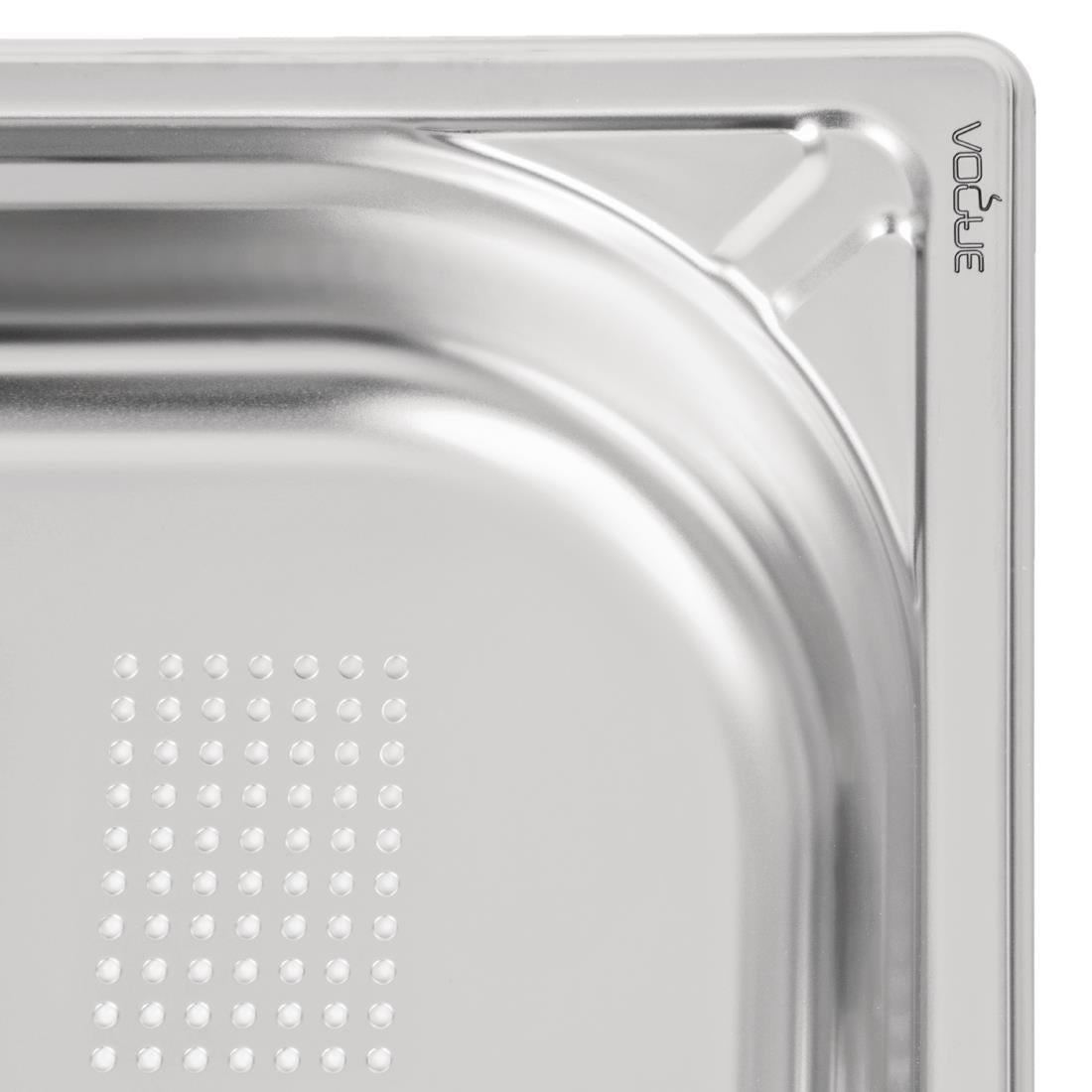 Vogue Heavy Duty Stainless Steel Perforated 1/1 Gastronorm Tray 65mm - DW461  Vogue   