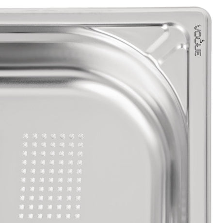 Vogue Heavy Duty Stainless Steel Perforated 1/1 Gastronorm Tray 65mm - DW461  Vogue   