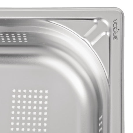 Vogue Heavy Duty Stainless Steel Perforated 1/1 Gastronorm Tray 100mm - DW462  Vogue   