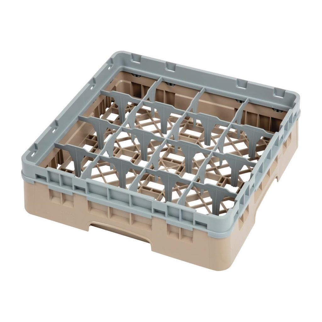 Cambro Camrack Beige 16 Compartments Max Glass Height 92mm - DW550  Cambro   