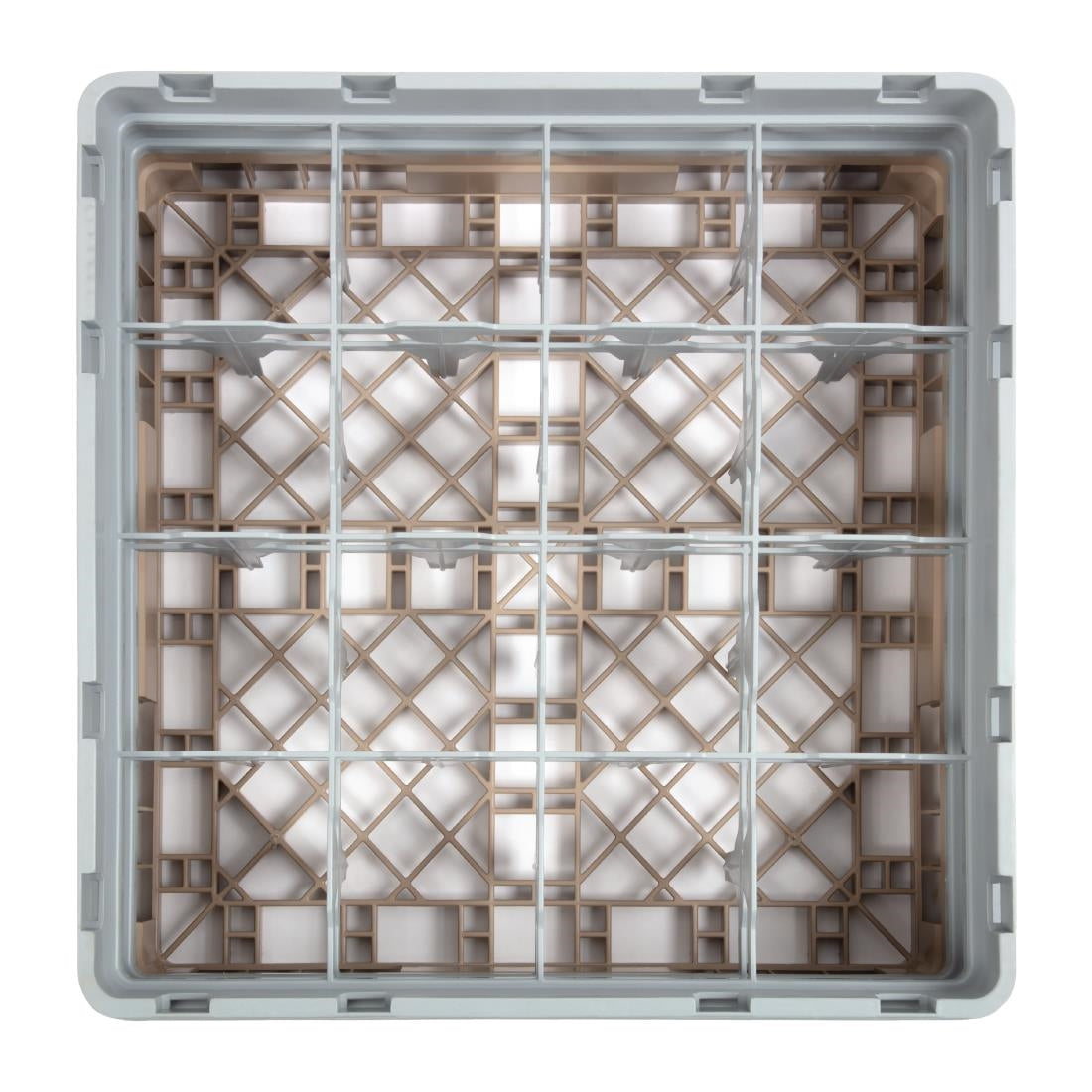 Cambro Camrack Beige 16 Compartments Max Glass Height 133mm - DW551  Cambro   