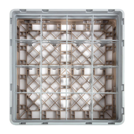 Cambro Camrack Beige 16 Compartments Max Glass Height 133mm - DW551  Cambro   
