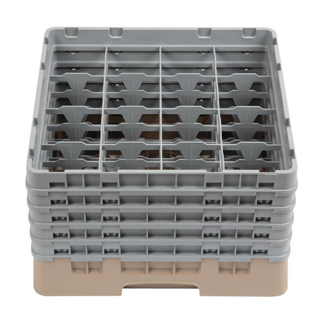 Cambro Camrack Beige 16 Compartments Max Glass Height 257mm - DW552  Cambro   