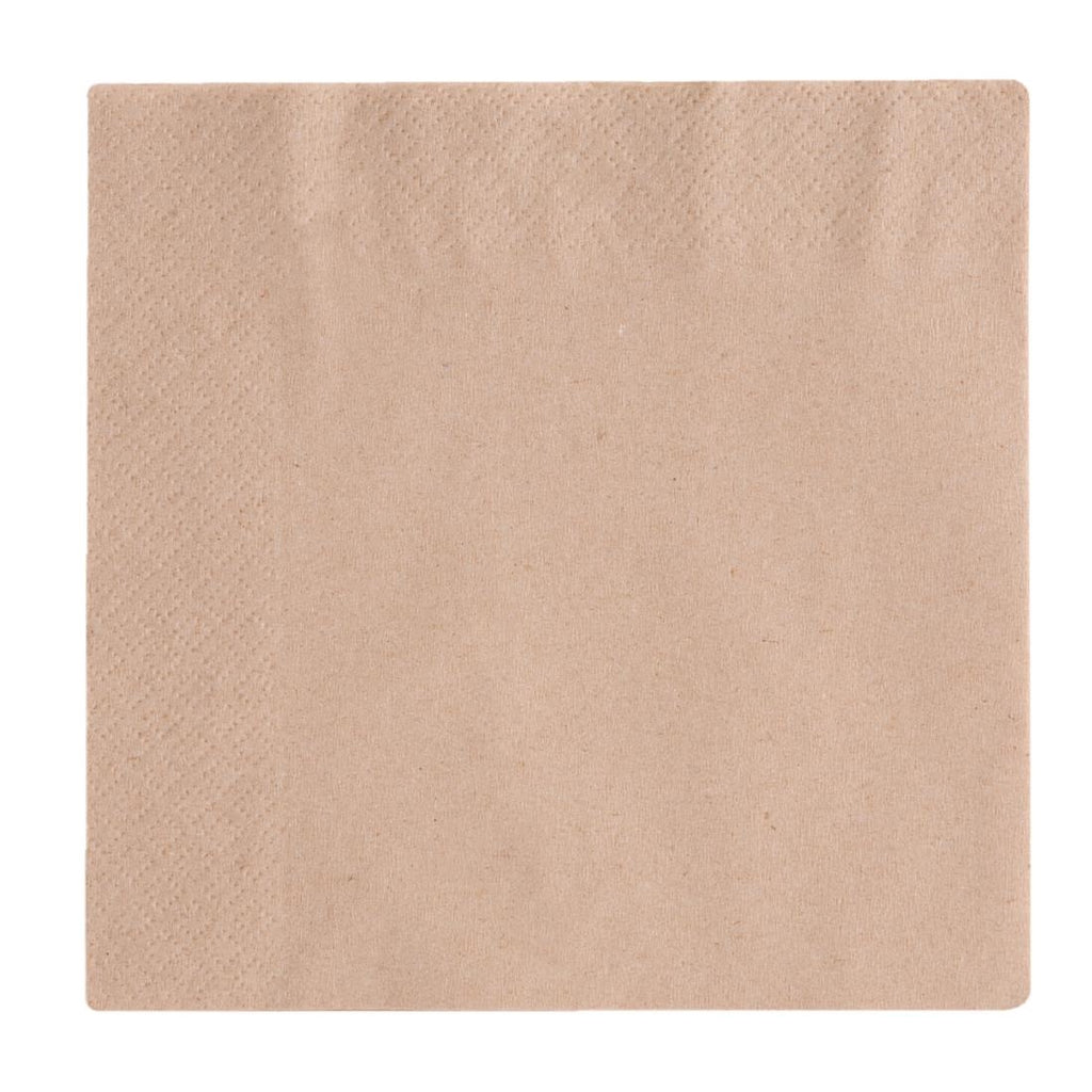 Vegware Recycled Lunch Napkin Kraft 33x33cm 2ply 1/4 Fold (Pack of 2000) - DW621  Vegware   