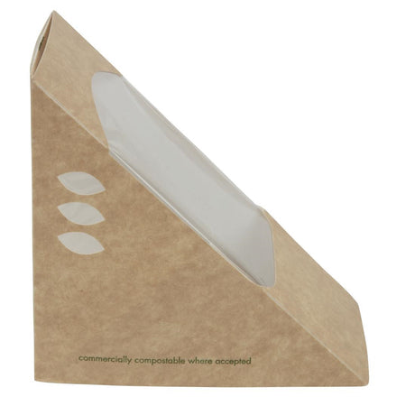 Vegware Compostable Kraft Sandwich Wedges 65mm (Pack of 500) - DW624  Vegware   