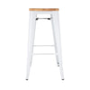 Bolero Bistro High Stools with Wooden Seatpad White (Pack of 4) - DW739 Metal Bar Stools Bolero   