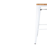 Bolero Bistro High Stools with Wooden Seatpad White (Pack of 4) - DW739 Metal Bar Stools Bolero   