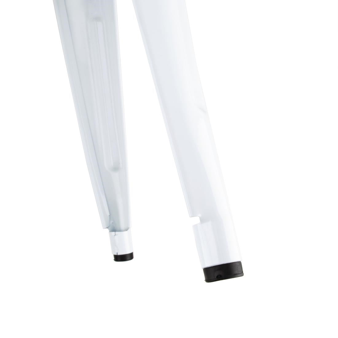 Bolero Bistro High Stools with Wooden Seatpad White (Pack of 4) - DW739 Metal Bar Stools Bolero   