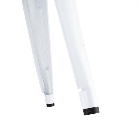Bolero Bistro High Stools with Wooden Seatpad White (Pack of 4) - DW739 Metal Bar Stools Bolero   