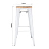 Bolero Bistro High Stools with Wooden Seatpad White (Pack of 4) - DW739 Metal Bar Stools Bolero   