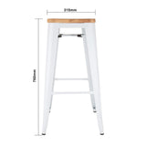 Bolero Bistro High Stools with Wooden Seatpad White (Pack of 4) - DW739 Metal Bar Stools Bolero   