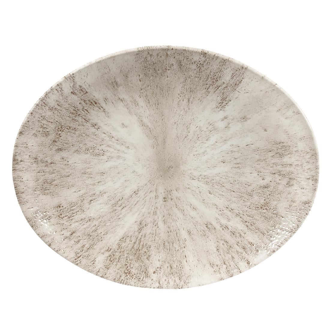 Churchill Studio Prints Stone Coupe Oval Plates Agate Grey 317mm (Pack of 12) - DW796 Plates Churchill