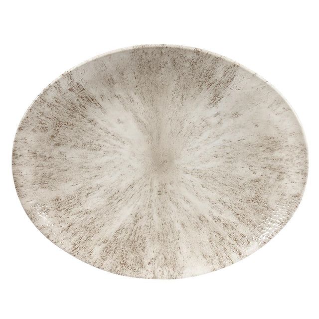 Churchill Studio Prints Stone Coupe Oval Plates Agate Grey 317mm (Pack of 12) - DW796 Plates Churchill