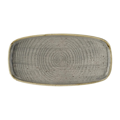 Churchill Stonecast Peppercorn Grey Chefs' Walled Oblong Plate 300mm (Pack of 12) - DX022 Plates Churchill