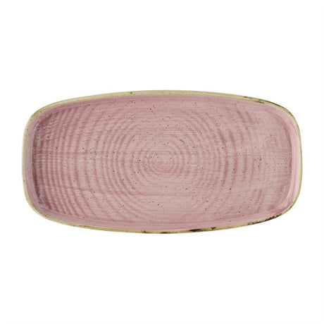 Churchill Stonecast Petal Pink Chefs' Walled Oblong Plate 350mm (Pack of 6) - DX025 Plates Churchill