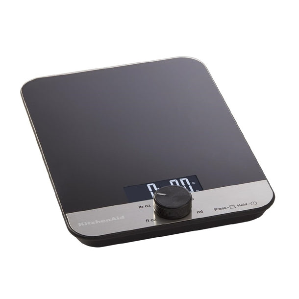 KitchenAid Global Digital Glass Kitchen Scales Black 5000g - DX298  Kitchenaid   