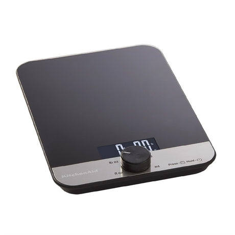 KitchenAid Global Digital Glass Kitchen Scales Black 5000g - DX298  Kitchenaid   