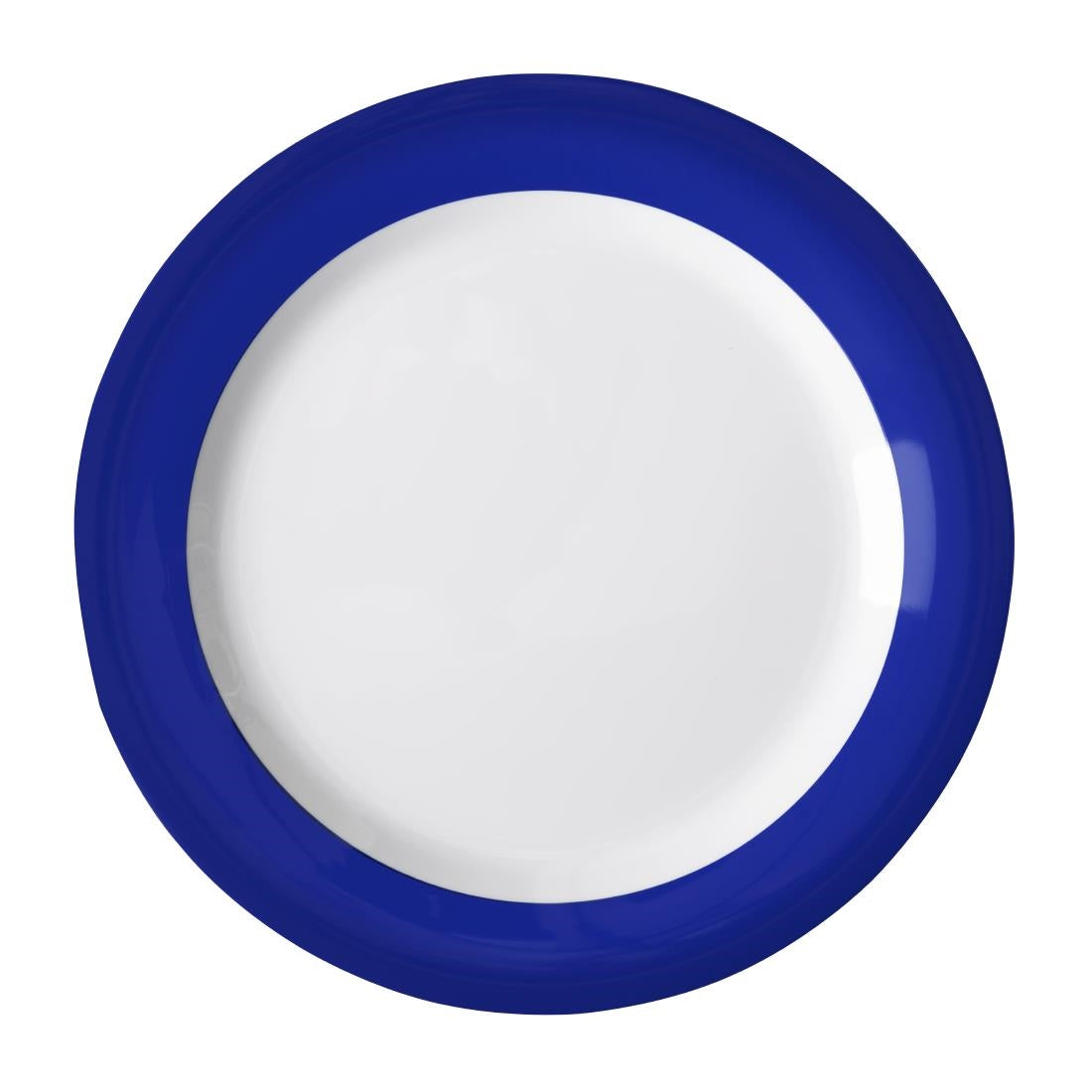 Olympia Kristallon Gala Melamine Plates Blue Rim 240mm (Pack of 6) - DX436 Plates Olympia