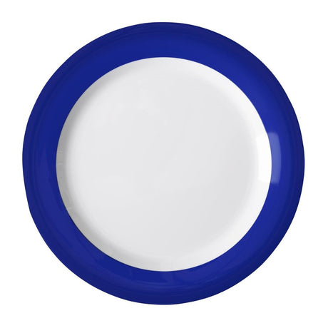 Olympia Kristallon Gala Melamine Blue Rim Plates 268mm (Pack of 6) - DX437 Plates Olympia